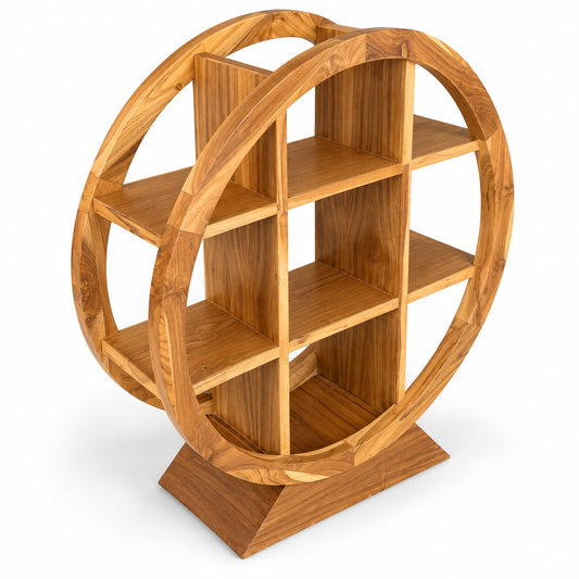 Arco Round Frame Wooden Bookshelf