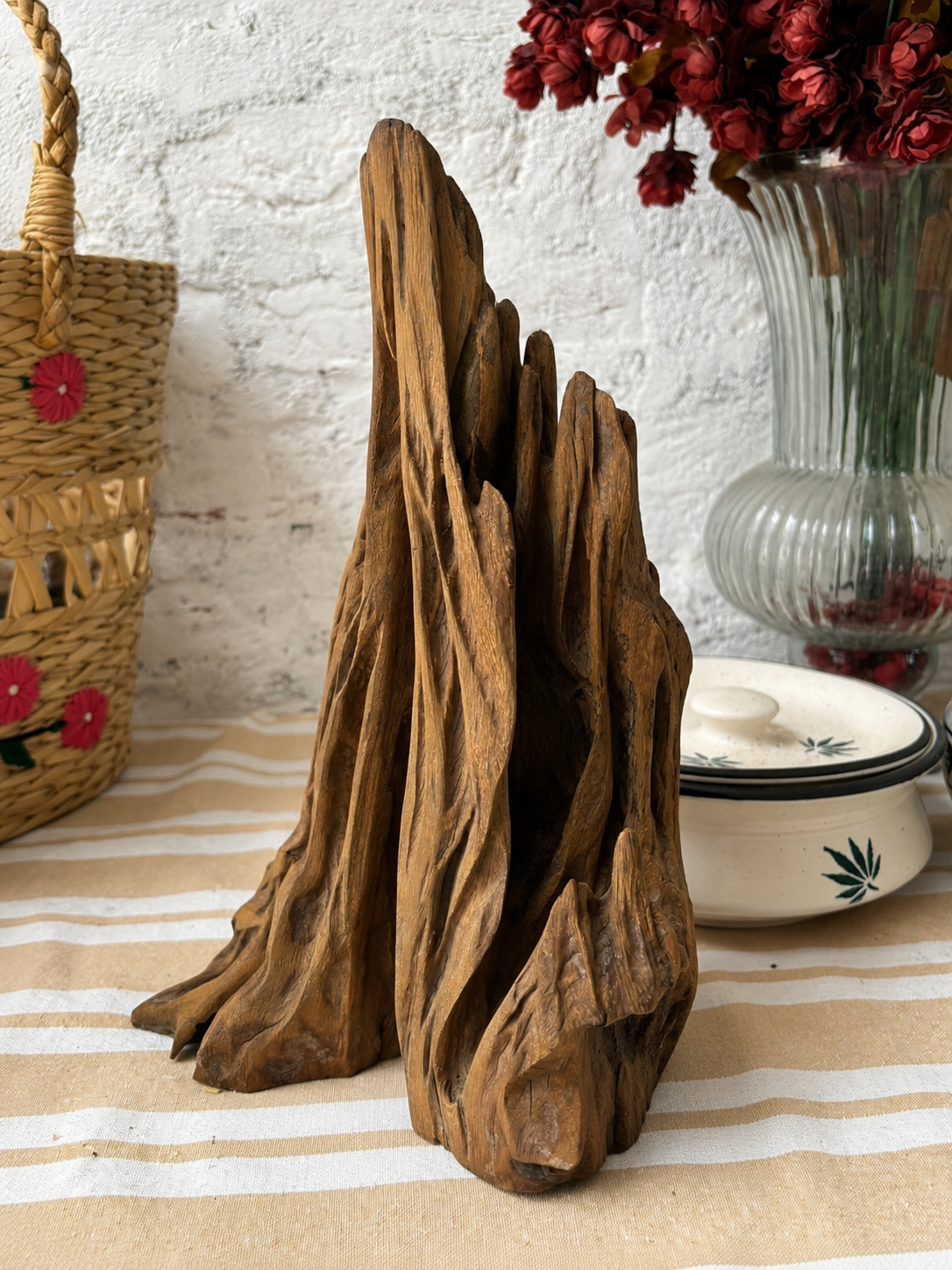 Handcrafted Abstract Wooden Sculpture