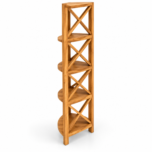 Aster Corner Solid Wood Display Shelf