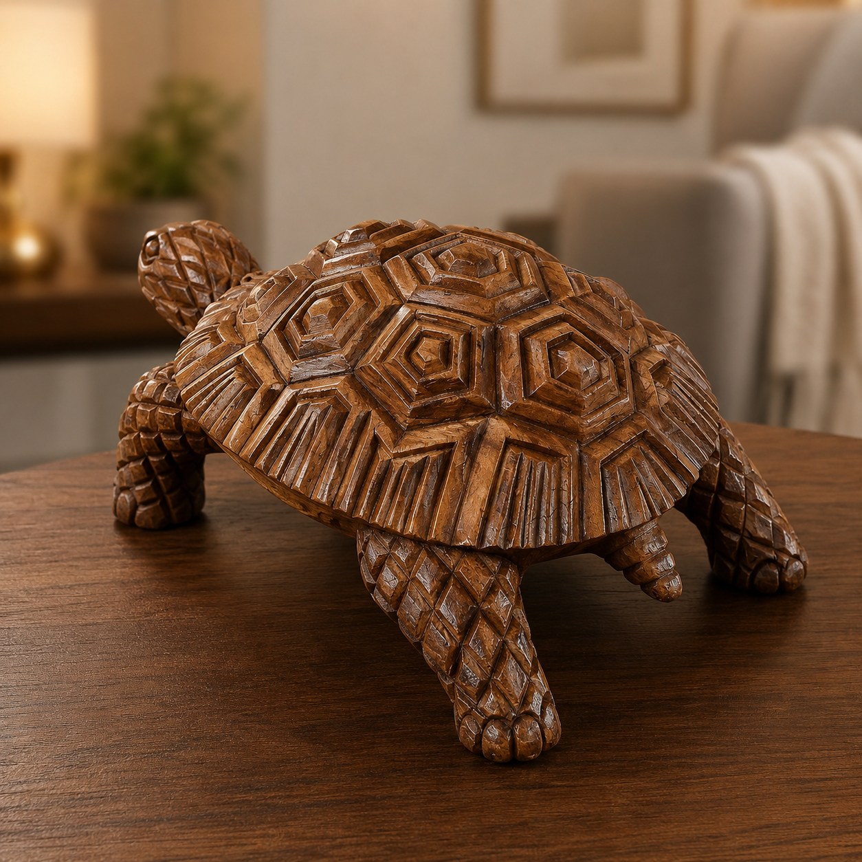 Handcrafted Wooden Turtle