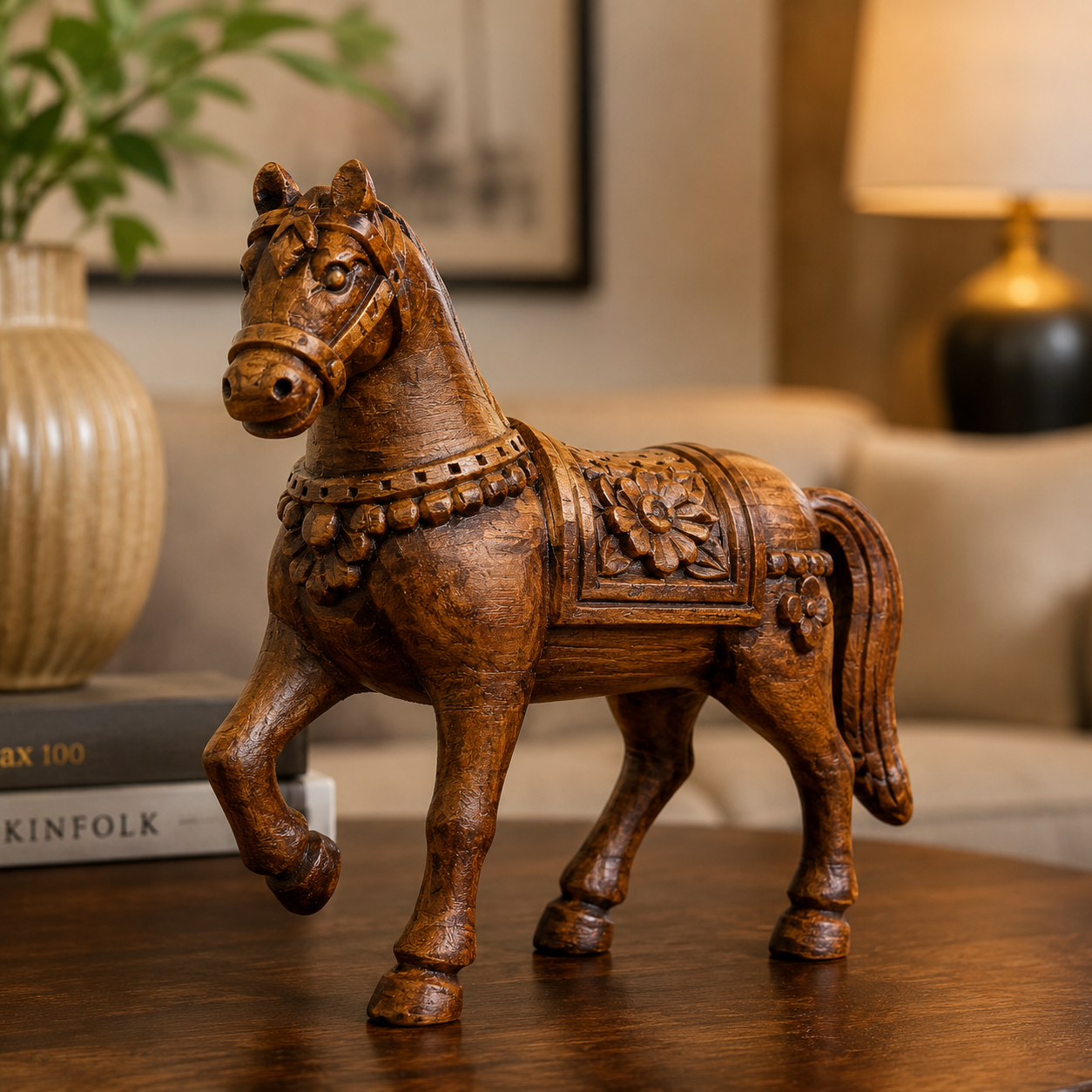 Handcrafted Wooden Horse – Symbol of Success & Prosperity