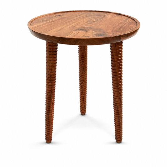 Carved-Leg Foldable Side Table