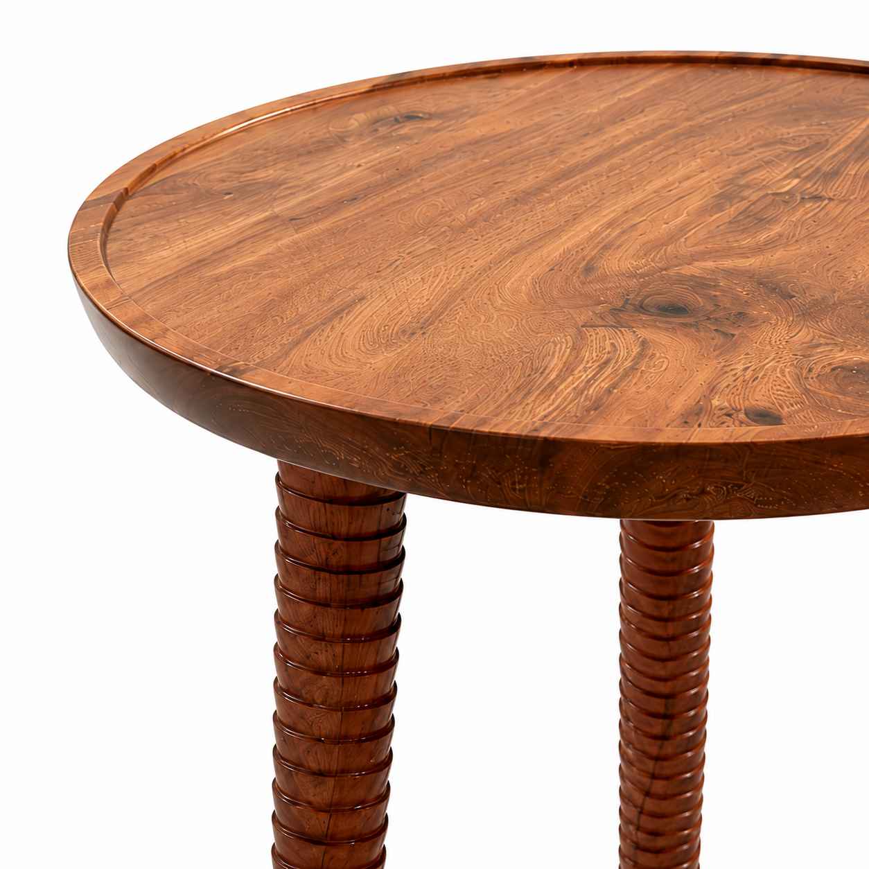 Carved-Leg Foldable Side Table