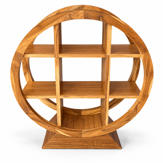 Arco Round Frame Wooden Bookshelf
