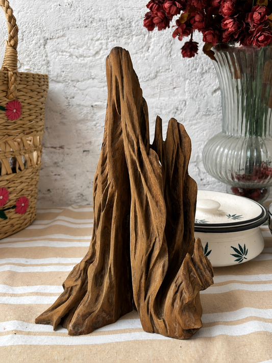 Handcrafted Abstract Wooden Sculpture