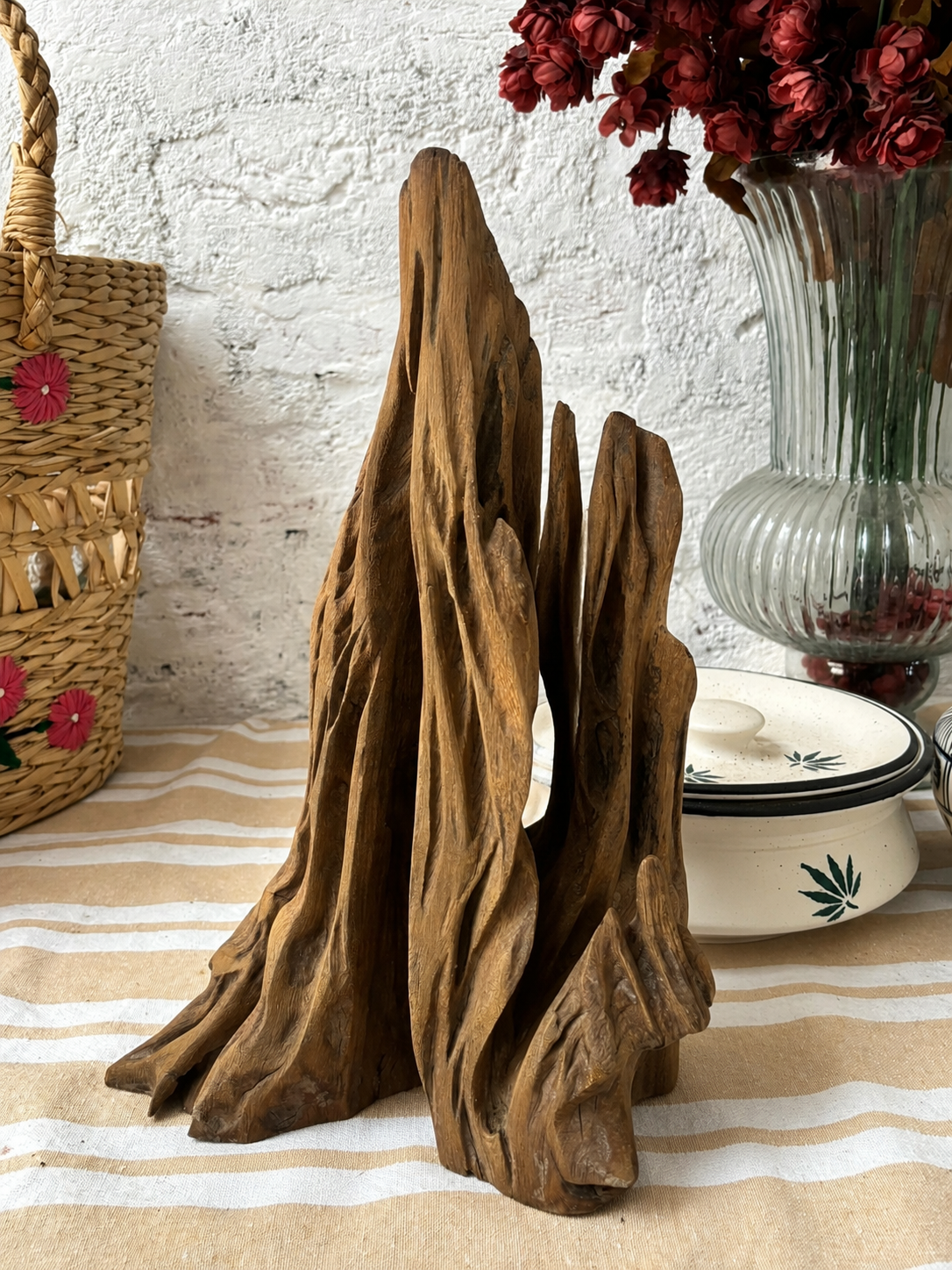 Handcrafted Abstract Wooden Sculpture