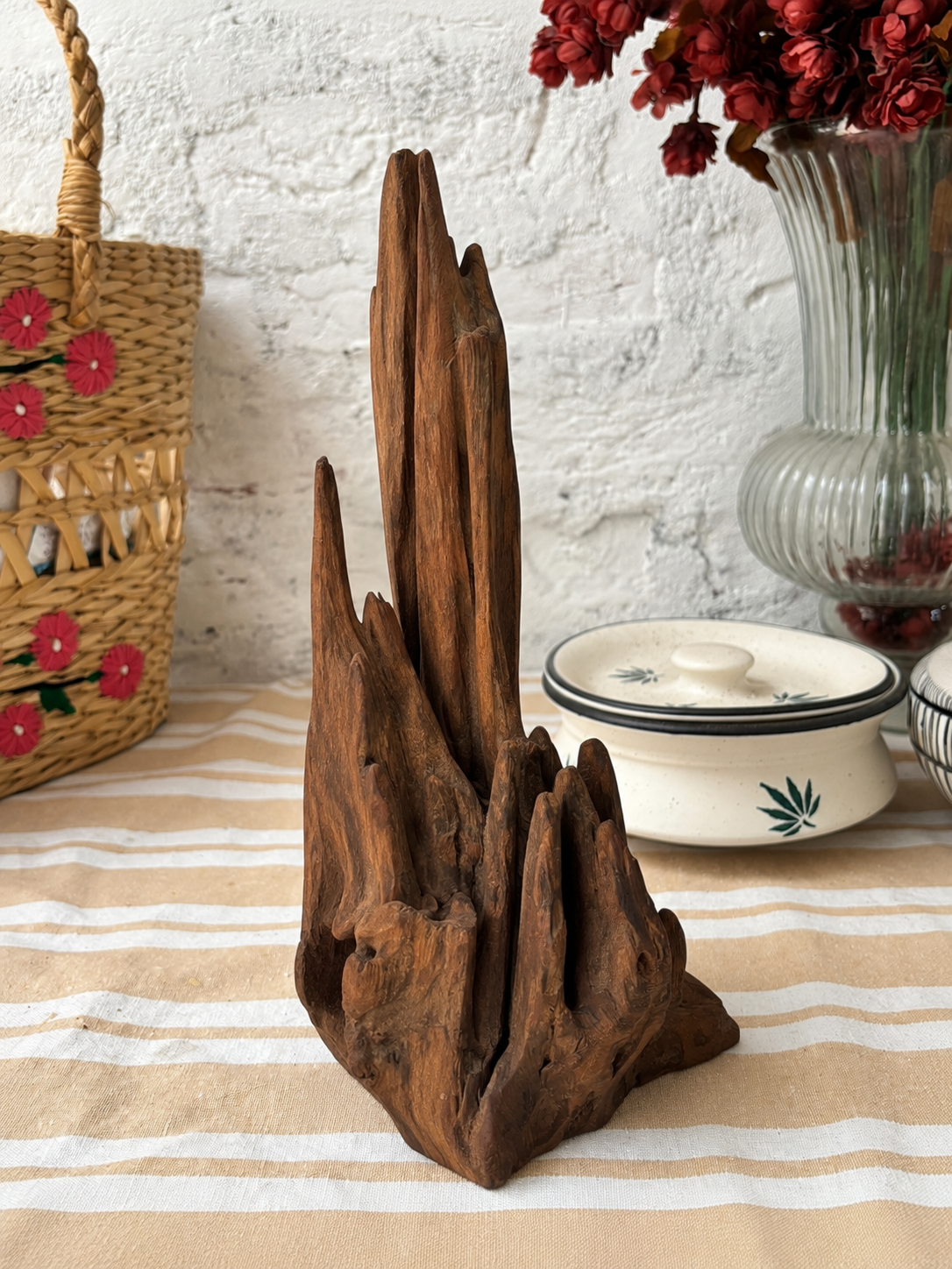 Handcrafted Abstract Wooden Sculpture