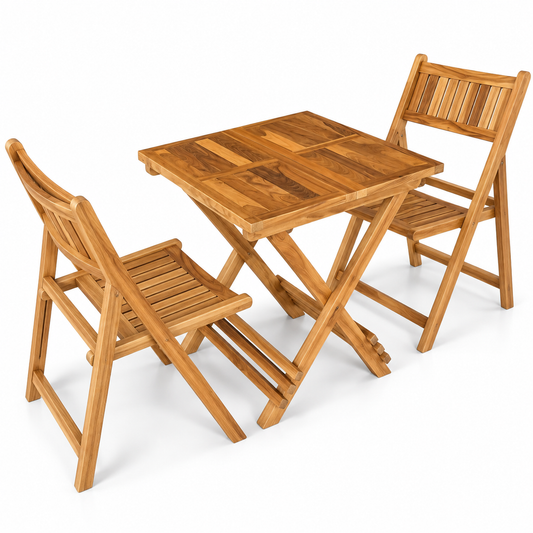 Teak Solid Wood Folding Dining Set