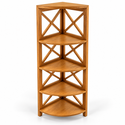 Aster Corner Solid Wood Display Shelf