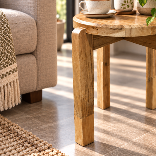 Handcrafted Solid Wood Accent Stool