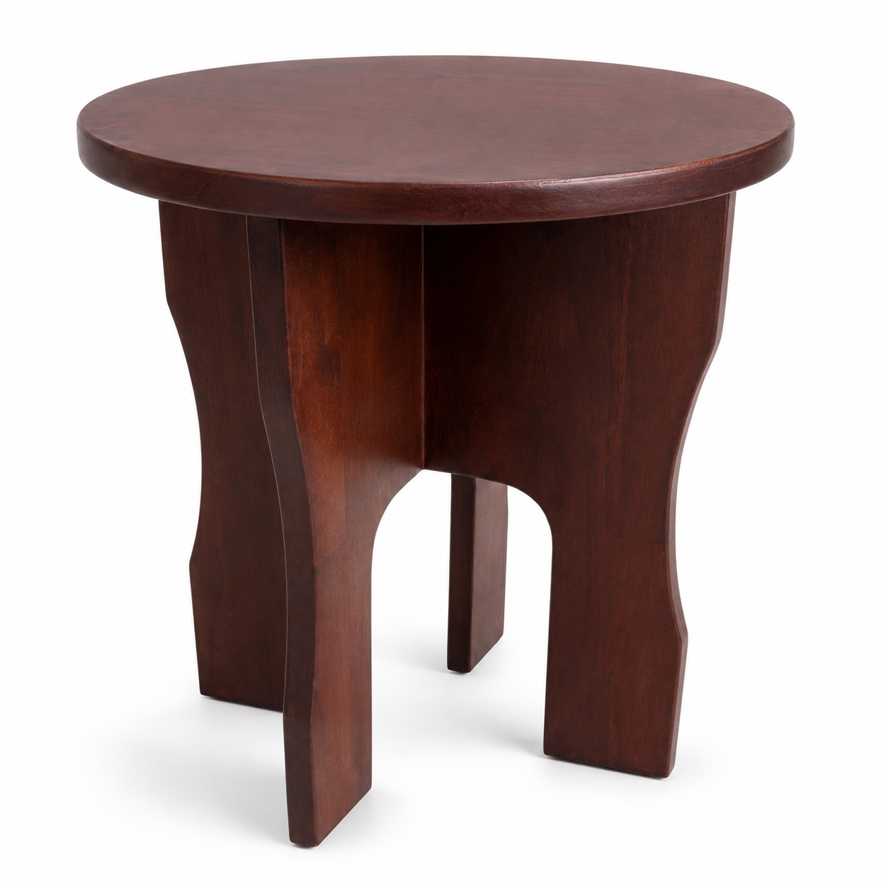 Arc Pedestal Round Wooden Side Table