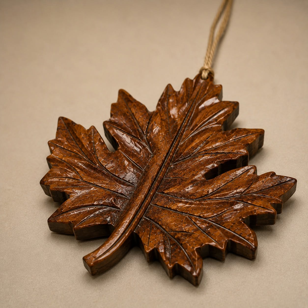 Handcrafted Wooden Maple Leaf Hanging