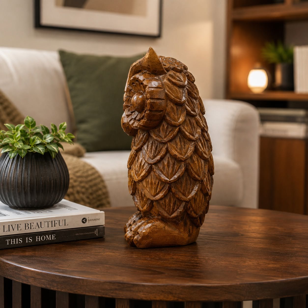 Handcrafted Wooden Owl