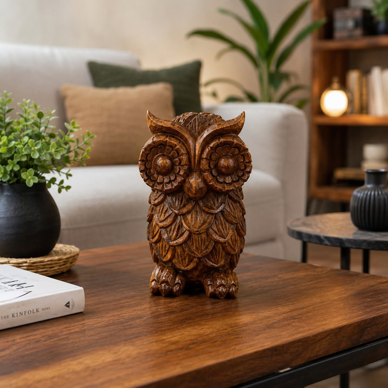 Handcrafted Wooden Owl