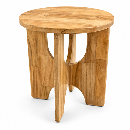Round Solid Wood Side Table