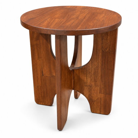 Round Solid Wood Side Table