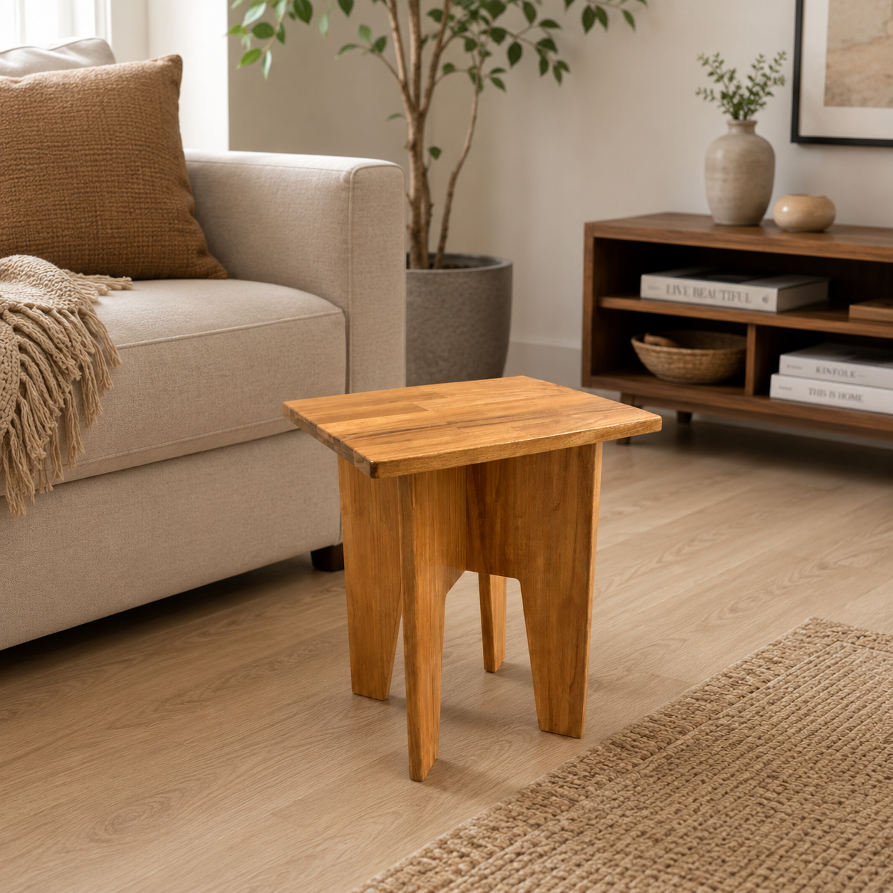 Square Side Table- Solid Wood