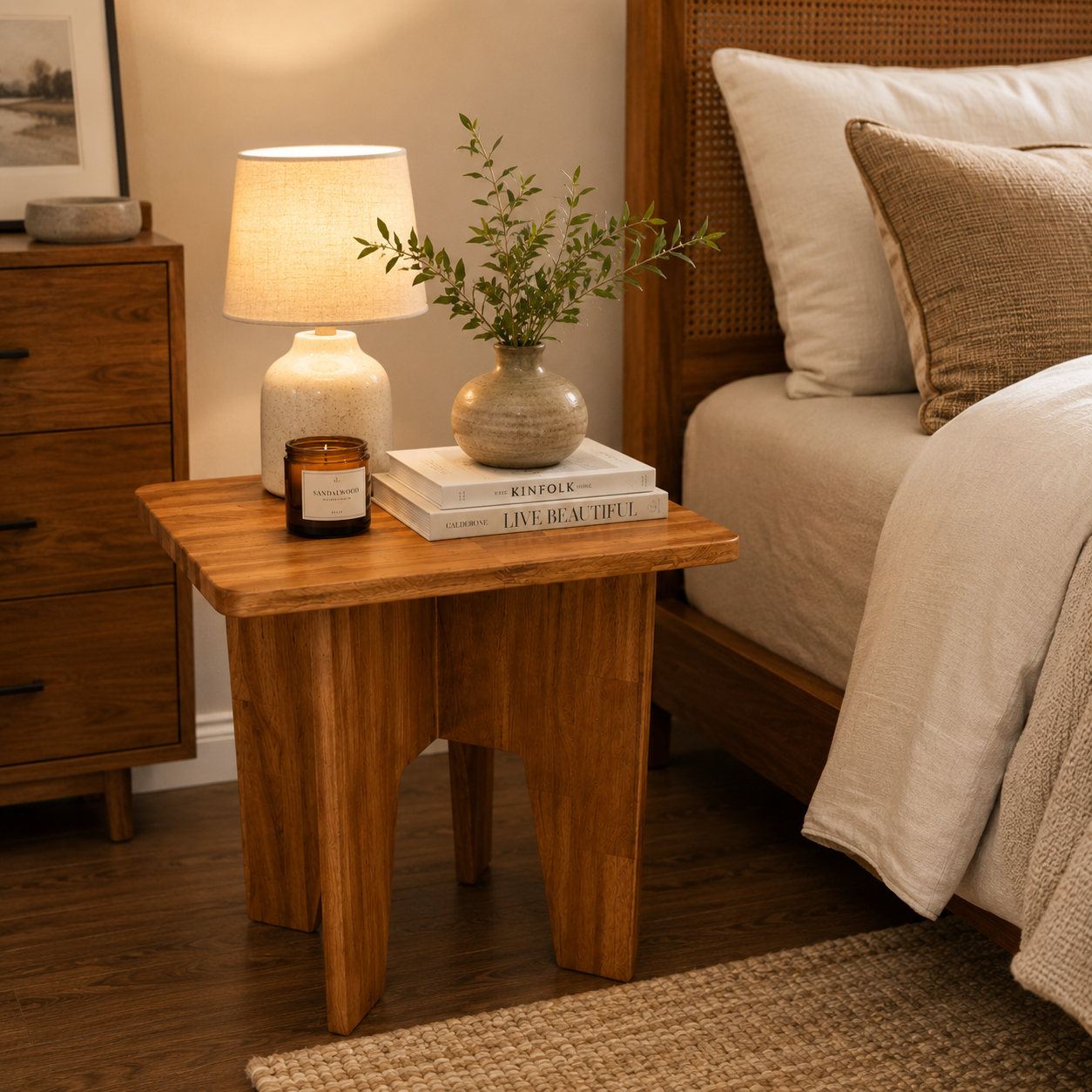 Square Side Table- Solid Wood