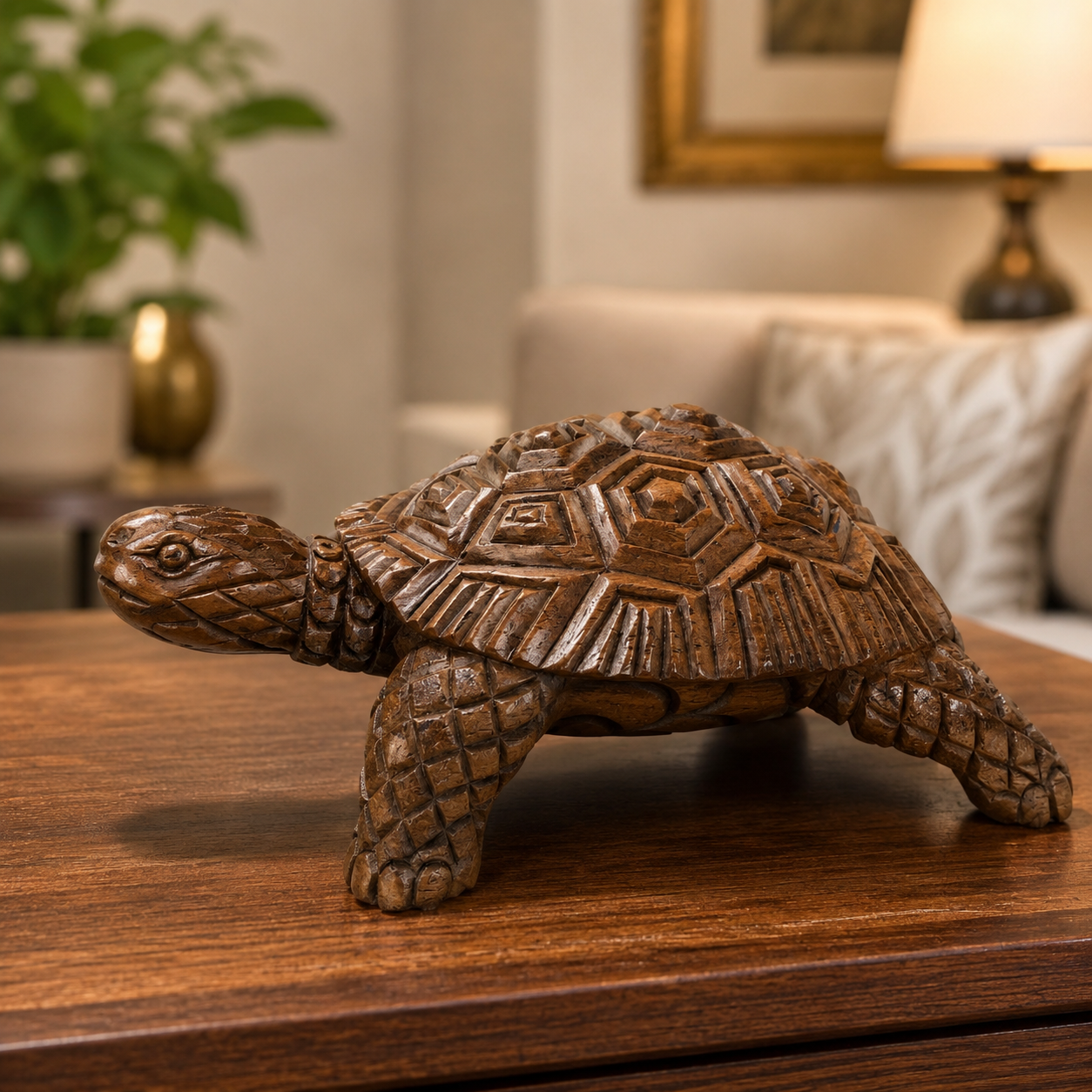 Handcrafted Wooden Turtle