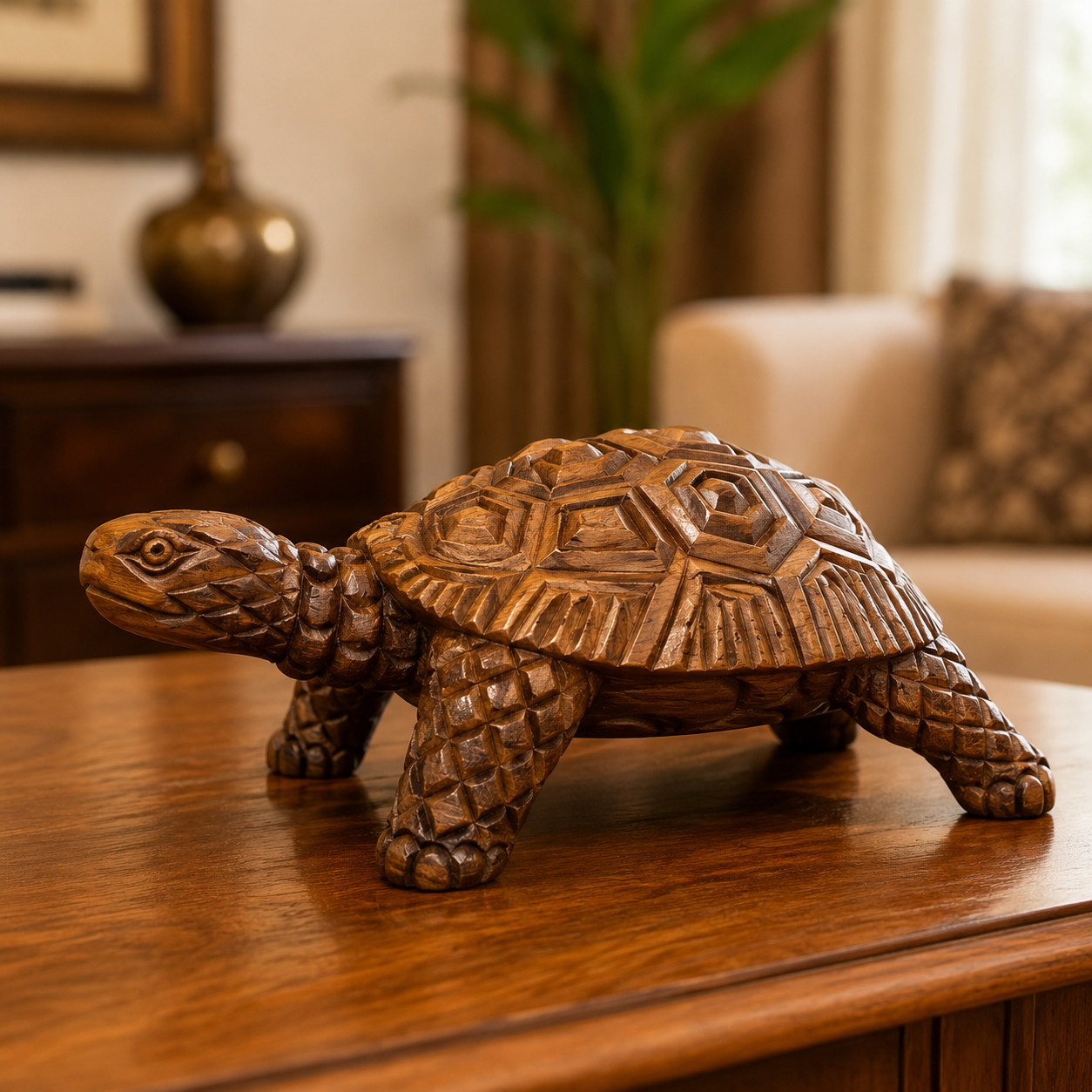 Handcrafted Wooden Turtle
